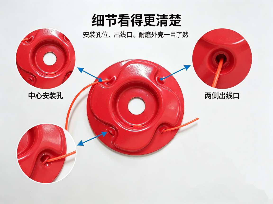 红色铁盘款打草头 耐磨尼龙绳打草头详情图2