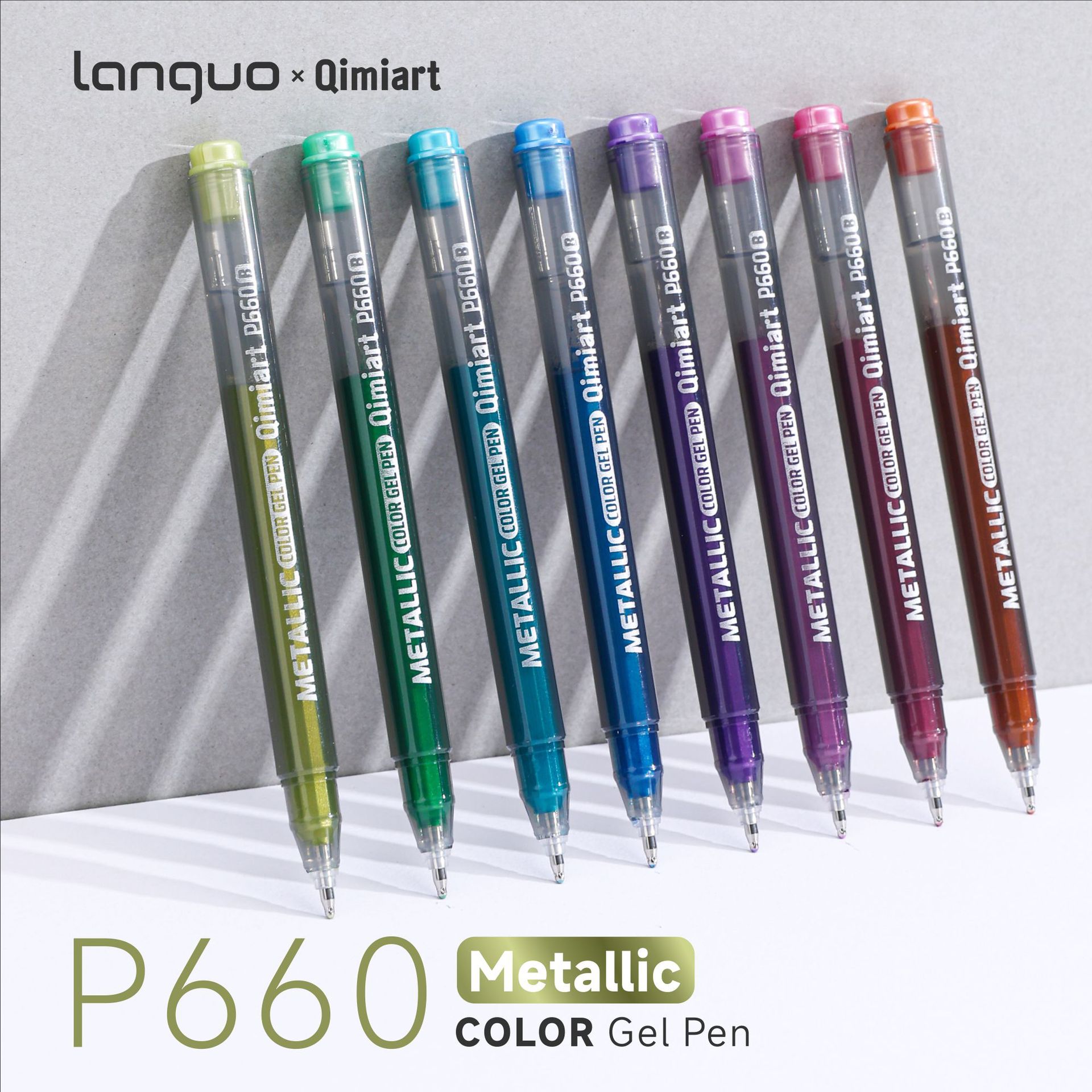 Blue Fruit Sparkling Metal Pen, 48-color, large-capacity nail pen, high appearance level drawing and doodling notebook pen for primary school students Specification image