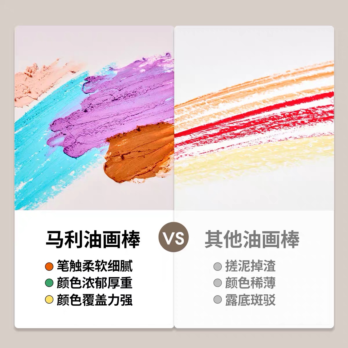 马利 软性重彩油画棒24色36色48色安全软蜡笔可水洗 Specification image