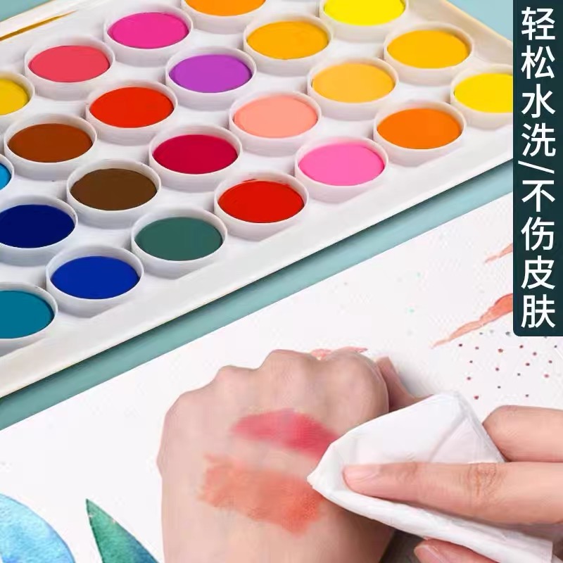 Marley Color Solid Watercolor Powder Compact Set 12-color, 16-color, 28-color, 36-color watercolor paint blocks specifically for children and adults Application Scenario