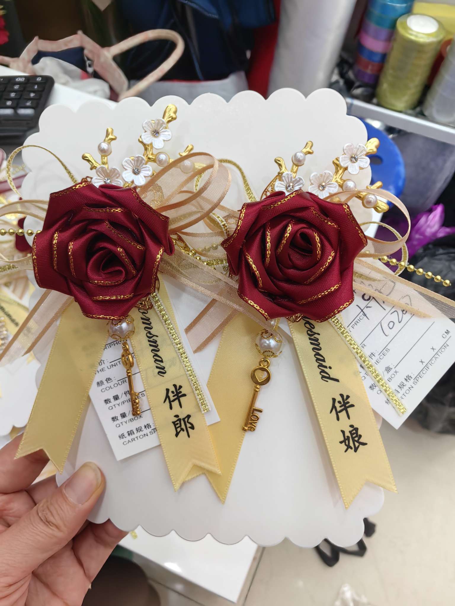 喜庆用品婚庆用品结婚用品新娘新郎胸花伴娘伴郎胸花仿真玫瑰仿真胸花婚庆胸花饰品胸花