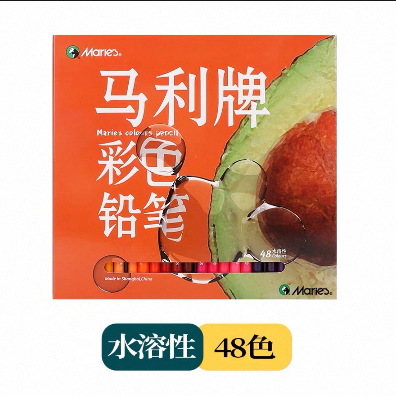Marley Professional oil-based/water-soluble colored pencils in 24-color, 36-color, 48-color, 72-color, 120-color and 168-color cartons Specification image