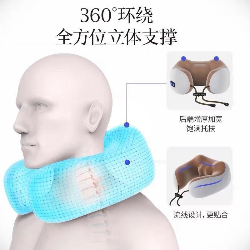 U-shaped pillow massage pillow, household convenient neck massage device, multi-functional electric kneading cervical vertebrae massage device details Picture