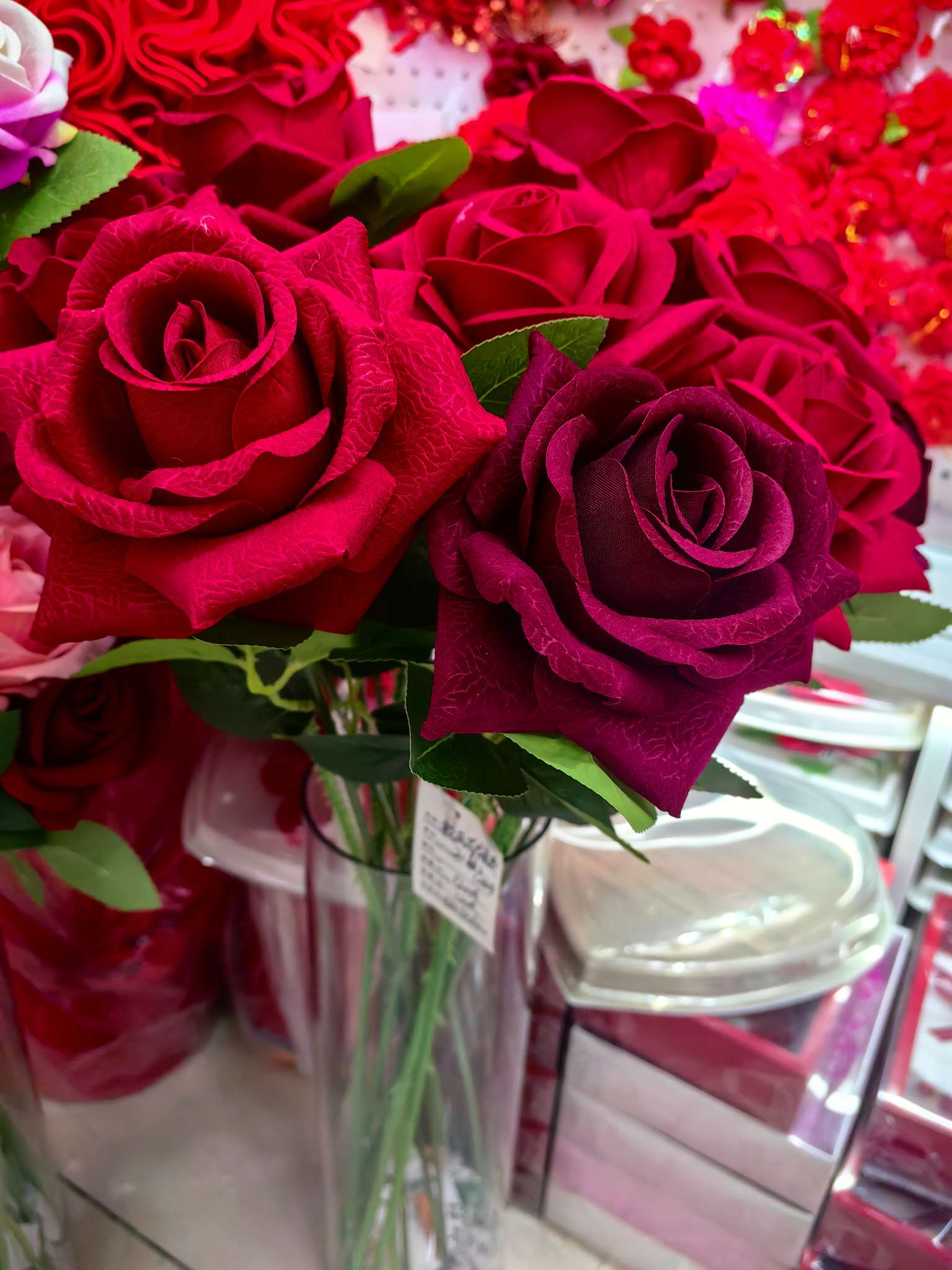 Single rose, Valentine's Day rose, artificial rose, gift flower, wedding and festive supplies, embossed large-horn rose artificial bouquet detail image 12