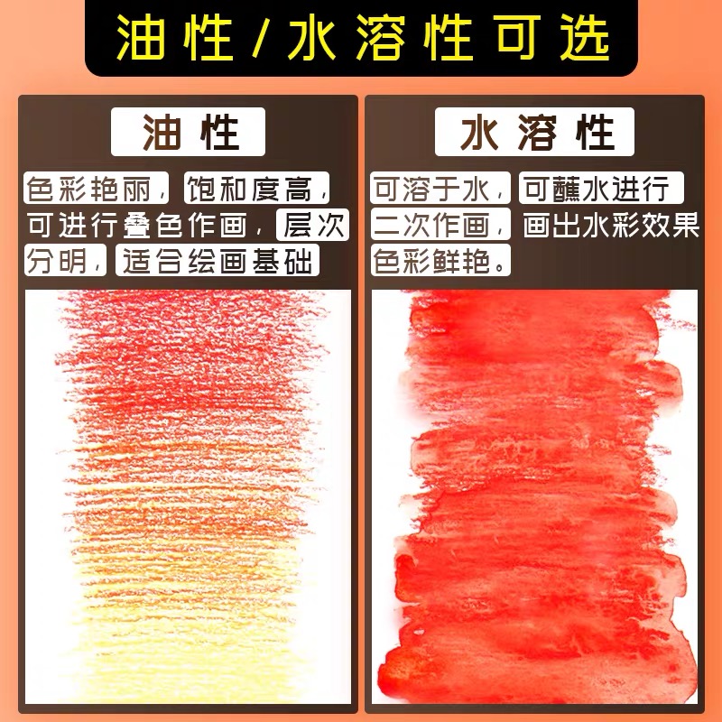 Marley brand colored pencils 48-color, 72-color, 120-color oil-based/water-soluble professional colored lead, tin box