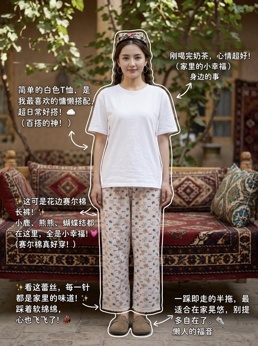 女装赛尔棉花边女式休闲裤阔腿裤款宽松百搭春夏新款女裤休闲裤潮流时尚2026