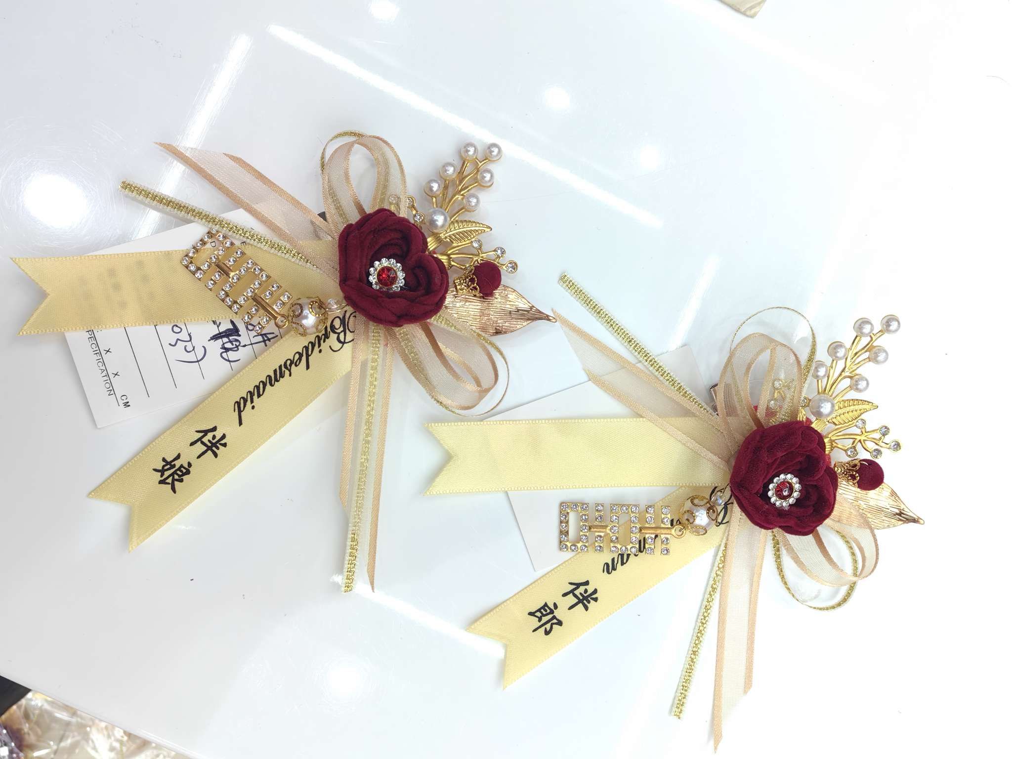 新娘新郎胸花高档胸花婚庆喜庆用品结婚胸花仿真玫瑰仿真胸花
