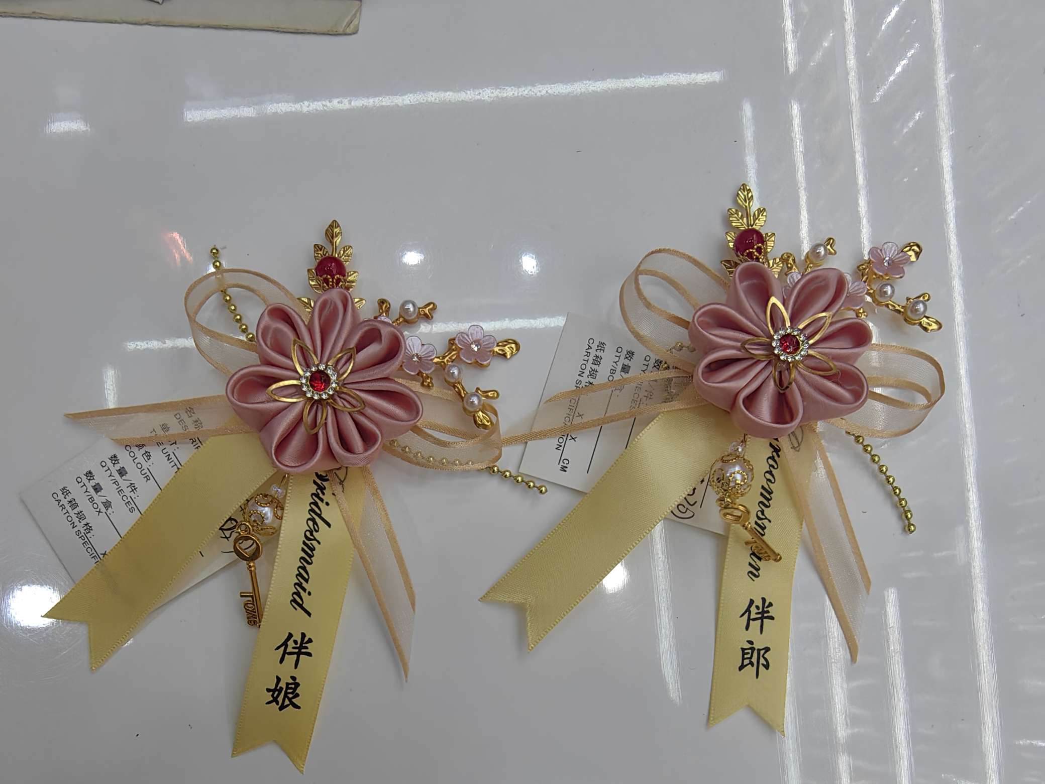 婚庆喜庆用品高档胸花高档新娘新郎胸花伴娘伴郎花结婚用品仿真花仿真胸花喜庆