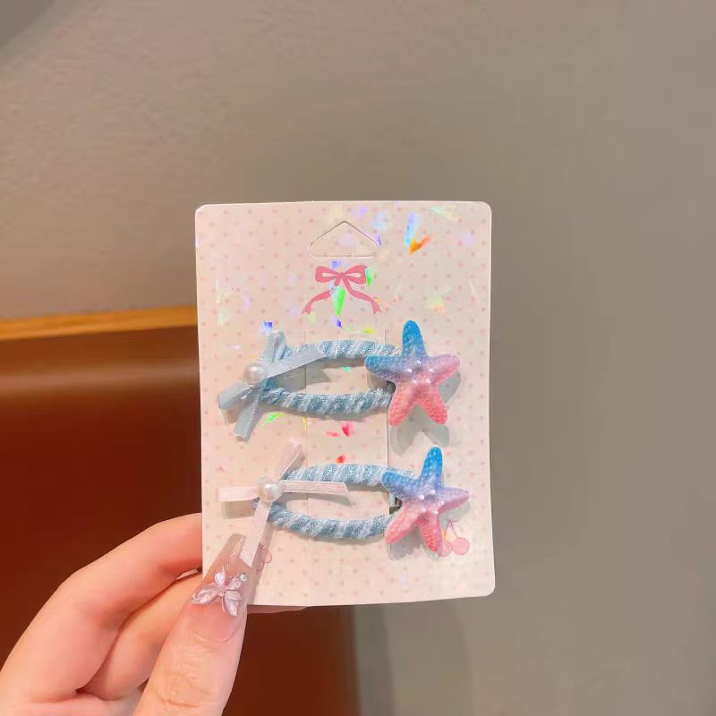 可爱仙气儿童海星发夹女孩侧边刘海夹可爱儿童发卡宝贝鸭嘴夹发饰详情7