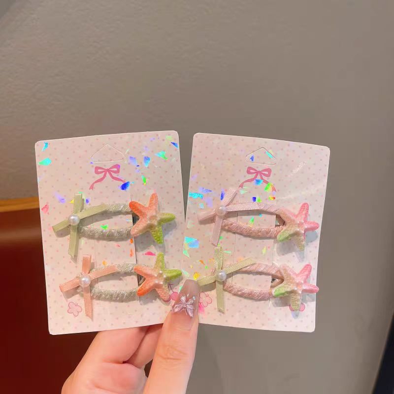 可爱仙气儿童海星发夹女孩侧边刘海夹可爱儿童发卡宝贝鸭嘴夹发饰详情4