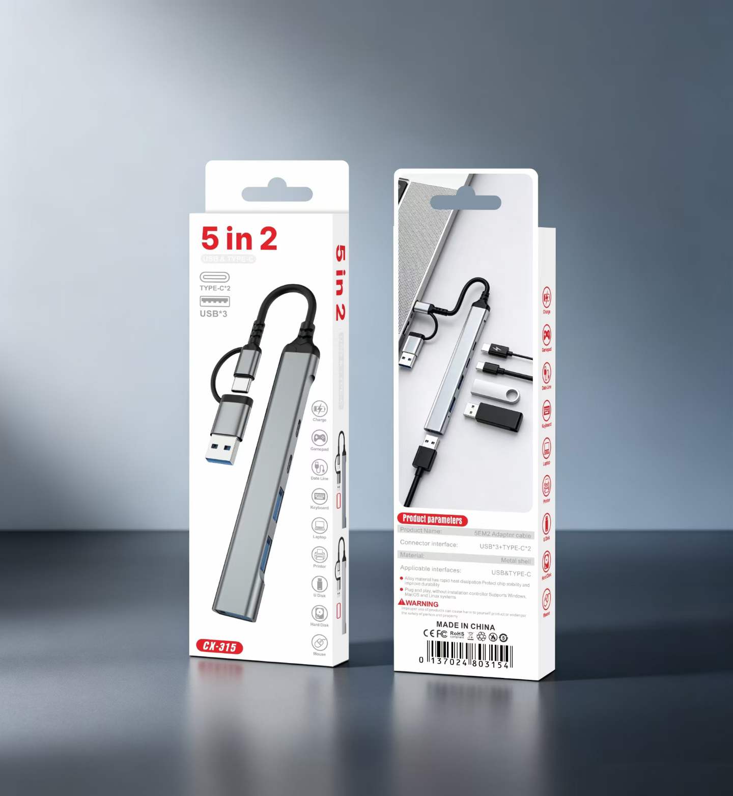 TypeC八合一转笔记本电脑扩展坞usb3.0扩展器一拖八高速USB分线器手机充电器充电器 detail image 8