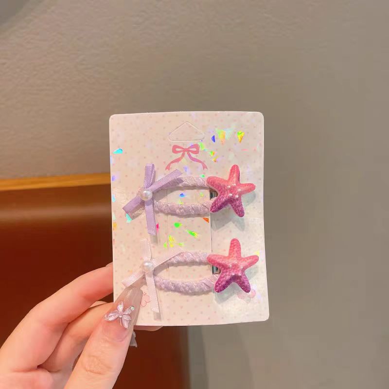 可爱仙气儿童海星发夹女孩侧边刘海夹可爱儿童发卡宝贝鸭嘴夹发饰详情6
