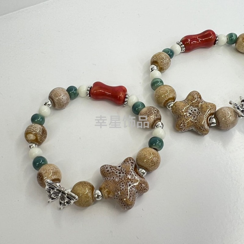 手链高级感女夏季国风瓷珠手串文艺学生陶瓷手链首饰品小众饰品