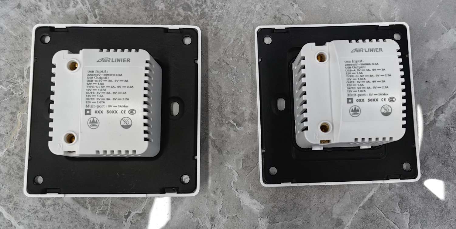 LINIER Double telescopic Cable fast charging wall socket, suitable for home and office use, exclusively for foreign trade Item Picture