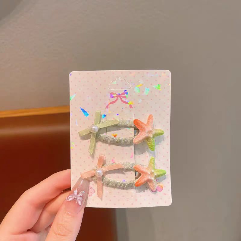 可爱仙气儿童海星发夹女孩侧边刘海夹可爱儿童发卡宝贝鸭嘴夹发饰详情5