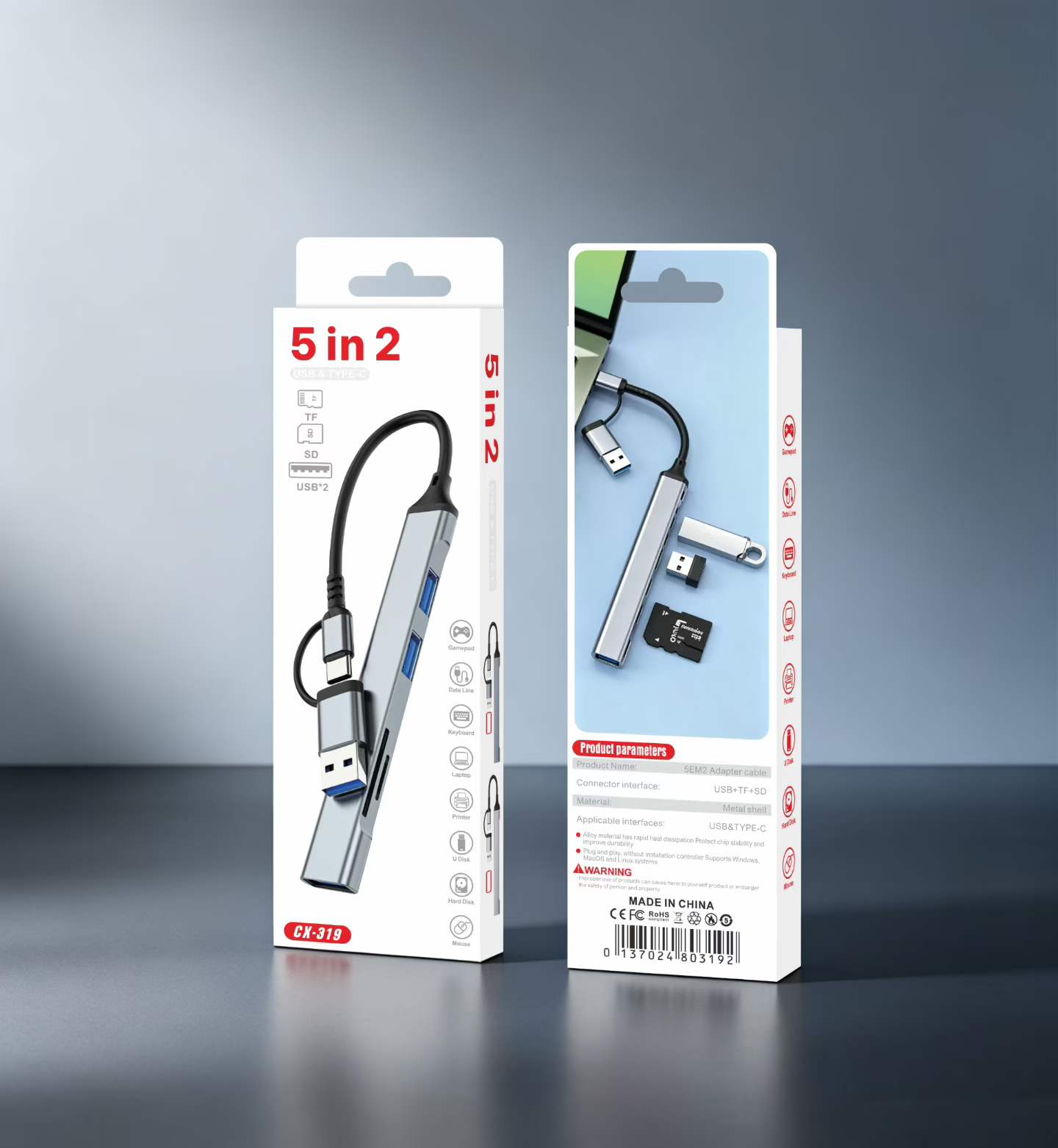 TypeC八合一转笔记本电脑扩展坞usb3.0扩展器一拖八高速USB分线器手机充电器充电器 detail image 7