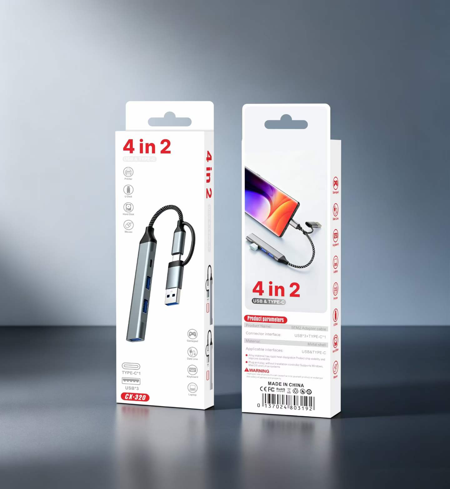 TypeC八合一转笔记本电脑扩展坞usb3.0扩展器一拖八高速USB分线器手机充电器充电器 Application Scenario