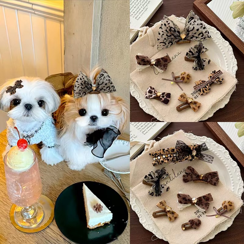 宠物头饰发夹狗狗猫咪原创法式小香风新年圣诞发箍手工发夹小皮筋不伤毛发狂甩不掉bb夹多规格多款式下单请联系客服 pic 15