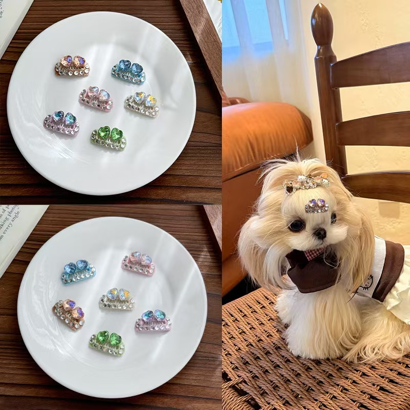 宠物头饰发夹狗狗猫咪原创法式小香风新年圣诞发箍手工发夹小皮筋不伤毛发狂甩不掉bb夹多规格多款式下单请联系客服 pic 29