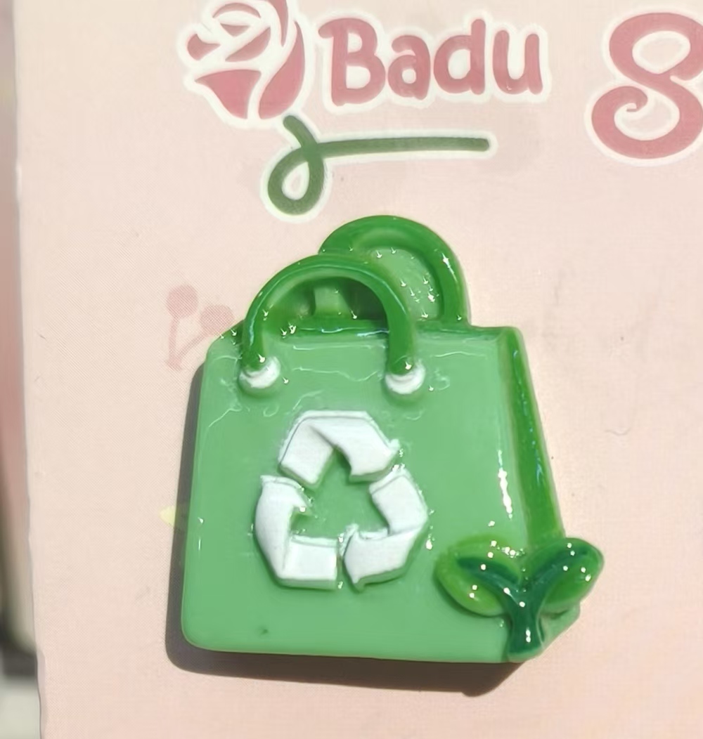 绿色环保主题树脂配件地球小车垃圾桶diy奶油胶贴片手工发饰手机壳装饰义乌现货