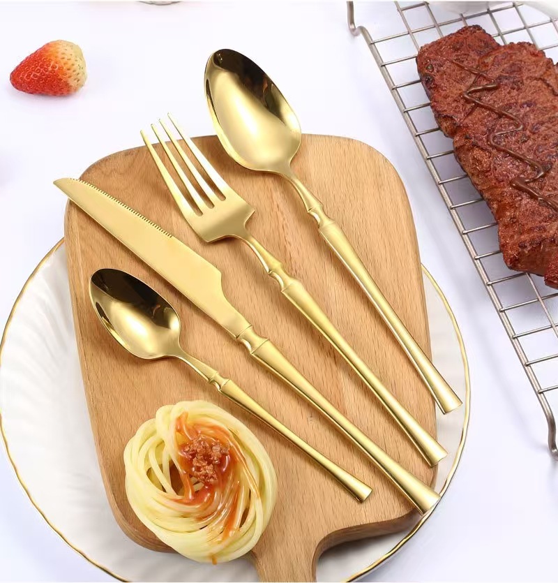 410 Little Waist Stainless Steel Tableware Hotel Western Cuisine Steak Knife and Fork Cross-border European Main Course knife, fork and spoon Set 4-piece set pic 12