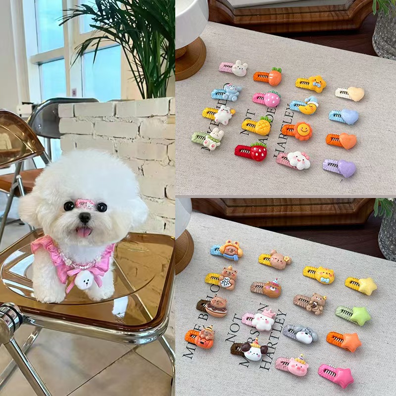 宠物头饰发夹狗狗猫咪原创法式小香风新年圣诞发箍手工发夹小皮筋不伤毛发狂甩不掉bb夹多规格多款式下单请联系客服 pic 45