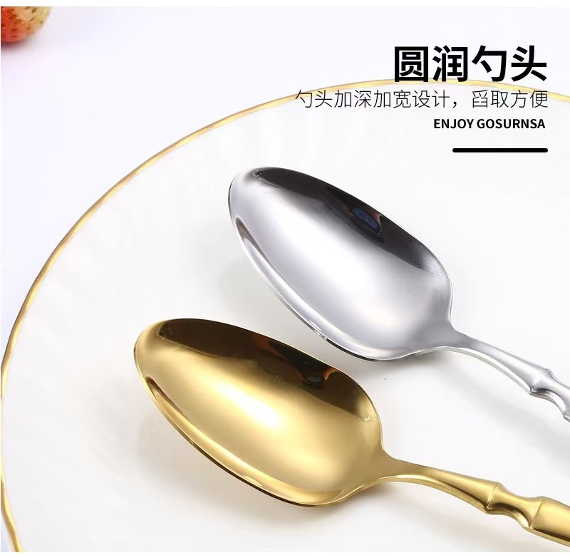 410 Little Waist Stainless Steel Tableware Hotel Western Cuisine Steak Knife and Fork Cross-border European Main Course knife, fork and spoon Set 4-piece set pic 10
