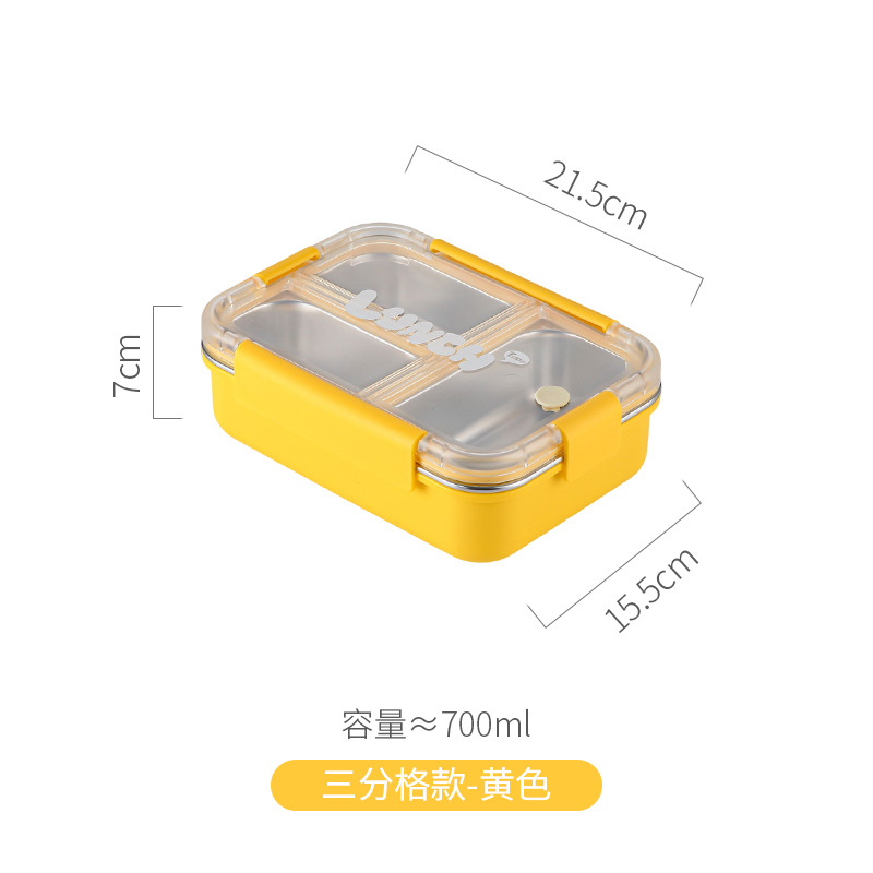双层分格不锈钢饭盒透明可视顶盖便携学生上班族密封防漏便当餐盒详情6