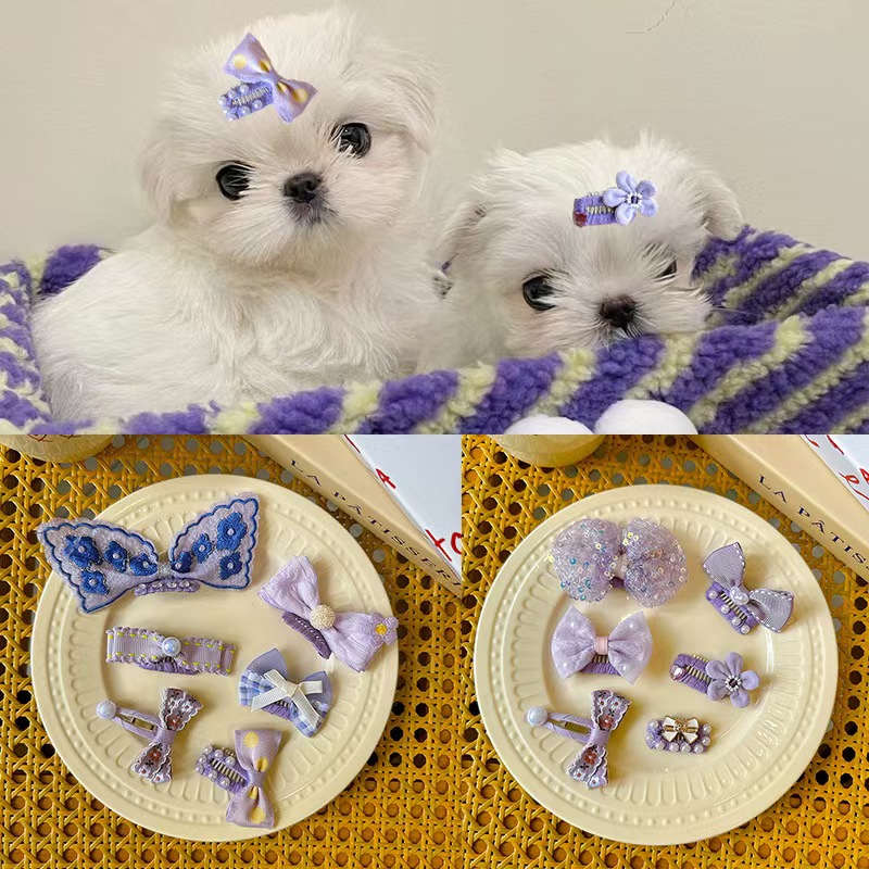 宠物头饰发夹狗狗猫咪原创法式小香风新年圣诞发箍手工发夹小皮筋不伤毛发狂甩不掉bb夹多规格多款式下单请联系客服 pic 21