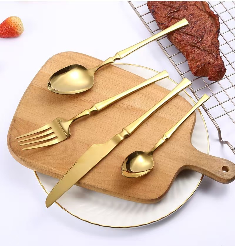410 Little Waist Stainless Steel Tableware Hotel Western Cuisine Steak Knife and Fork Cross-border European Main Course knife, fork and spoon Set 4-piece set pic 13