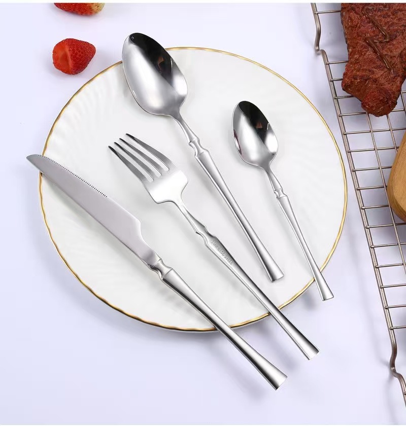 410 Little Waist Stainless Steel Tableware Hotel Western Cuisine Steak Knife and Fork Cross-border European Main Course knife, fork and spoon Set 4-piece set pic 11