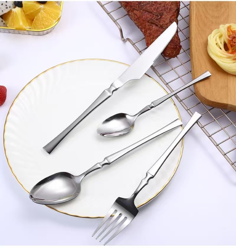 410 Little Waist Stainless Steel Tableware Hotel Western Cuisine Steak Knife and Fork Cross-border European Main Course knife, fork and spoon Set 4-piece set pic 14