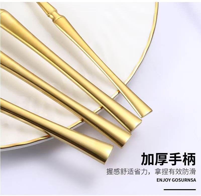 410 Little Waist Stainless Steel Tableware Hotel Western Cuisine Steak Knife and Fork Cross-border European Main Course knife, fork and spoon Set 4-piece set pic 8