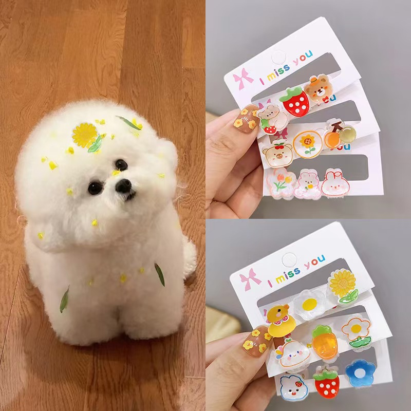 宠物头饰发夹狗狗猫咪原创法式小香风新年圣诞发箍手工发夹小皮筋不伤毛发狂甩不掉bb夹多规格多款式下单请联系客服 pic 6