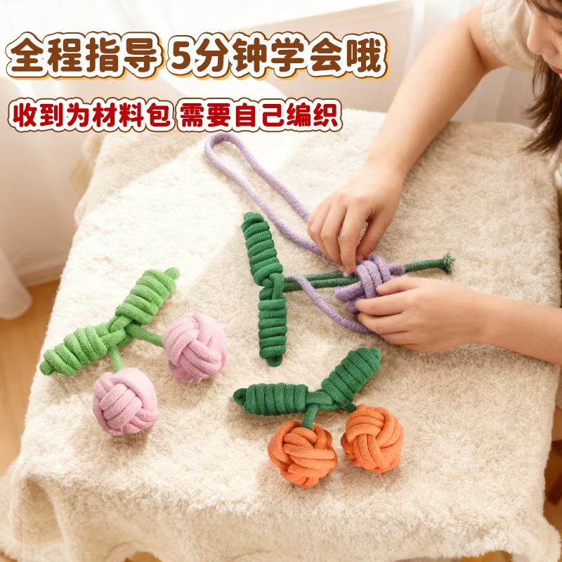 Pet leash, DIY material package, cat scratchers, dog knots, toys, cat teaser sticks, DIY wipes, accessories, triangular wipes, pet DIY supplies wholesale. For orders, please contact customer service details Picture