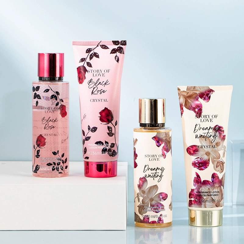 Cross-border foreign trade all-English perfume Body lotion Victoria Perfume Body Lotion Four-piece Set Vietnam Southeast Asia Specification image