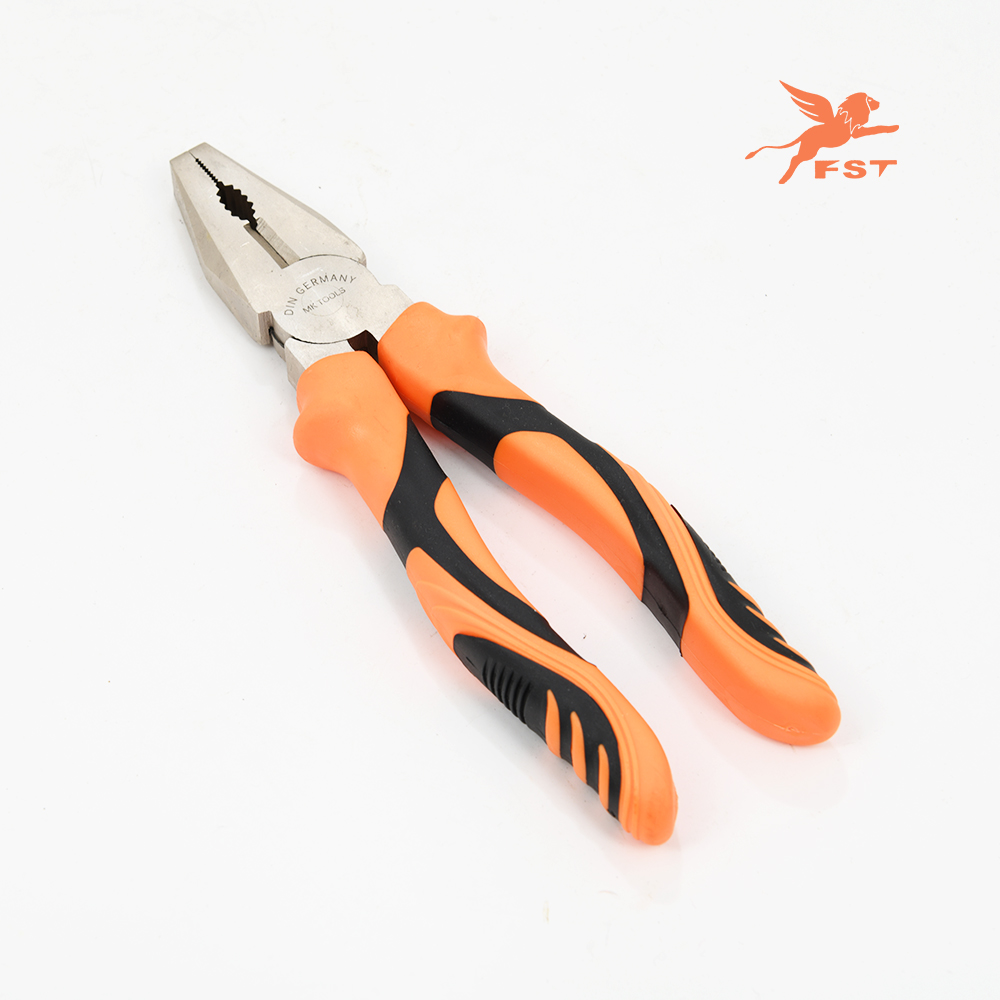 橘黑双色柄钢丝钳镍铁 LINESMAN PLIERS 钳子五金工具