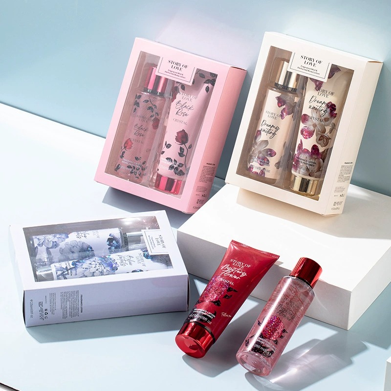 Cross-border foreign trade all-English perfume Body lotion Victoria Perfume Body Lotion Four-piece Set Vietnam Southeast Asia