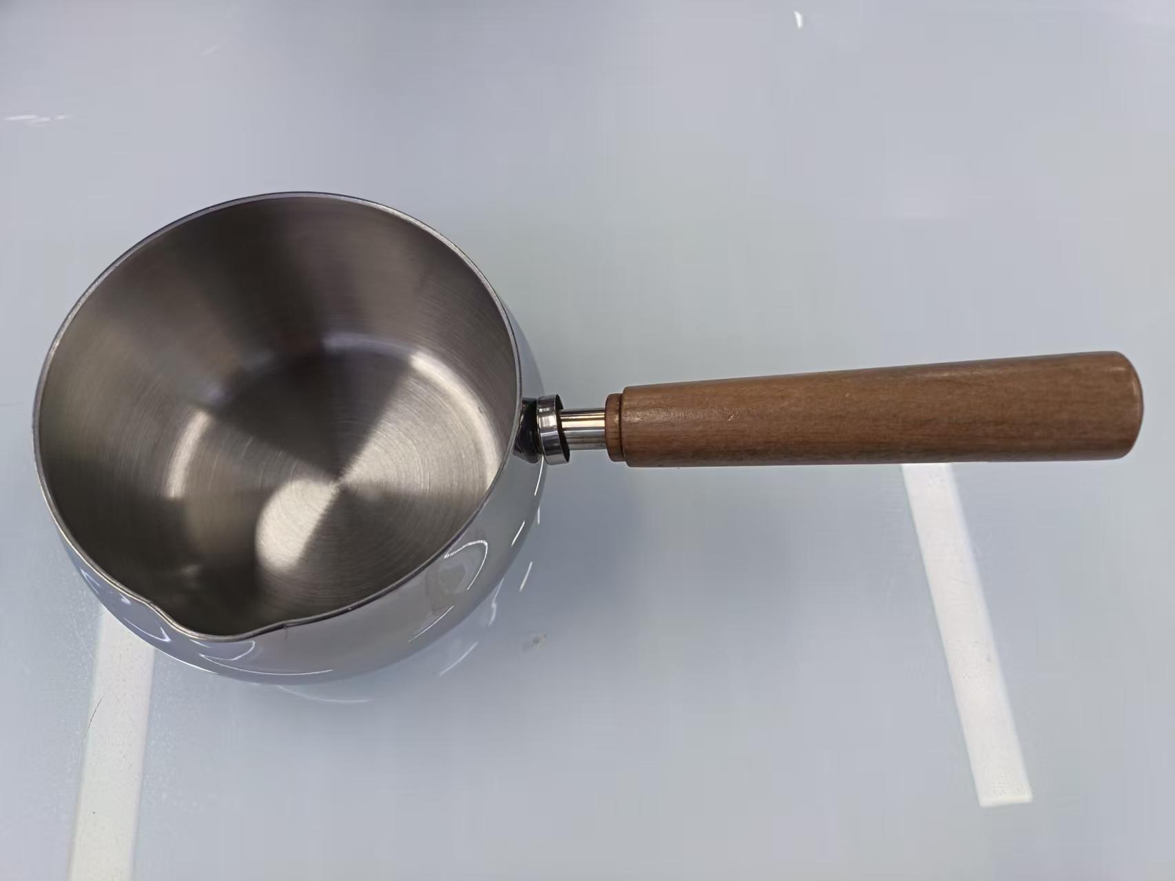 银色四孔煎蛋锅配木质手柄 平底煎蛋模具 儿童真实小锅 details Picture