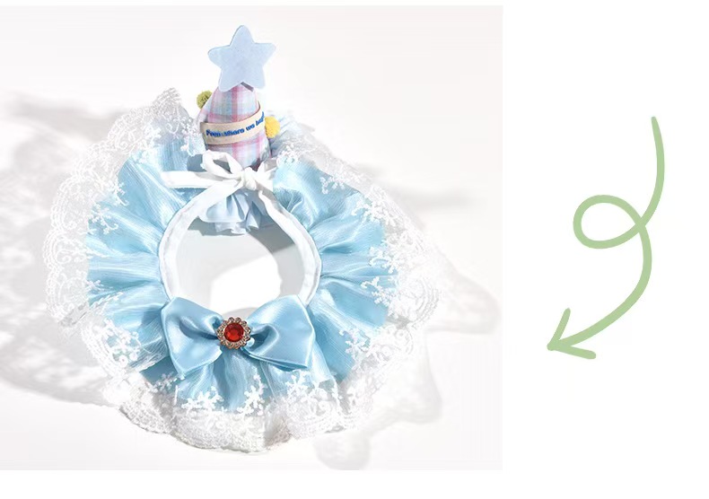Pet bibs, kitten scarves, gemstone scarves, cat bibs, lace bows, saliva wipes, cross-border export wholesale pic 10