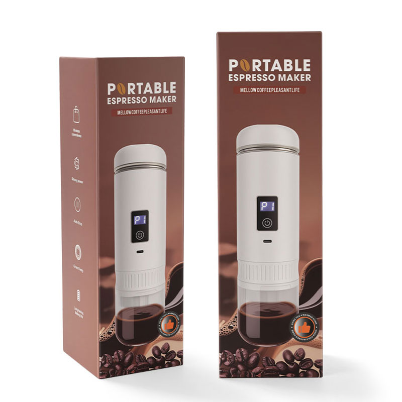 A portable small coffee machine hand-brewed pot in white and black Application Scenario