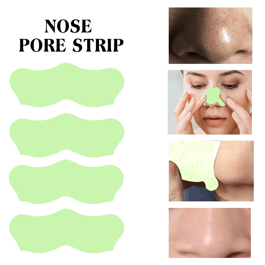 Factory wholesale customized green tea bulk blackhead removal nose patches clean pores, white and black heads, and bid farewell to strawberry noses details Picture