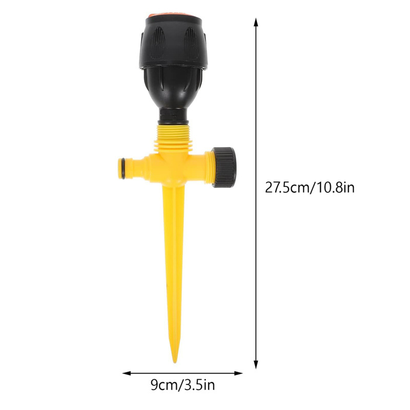 Automatic rotating ground sprinkler head, lawn and vegetable field greening sprinkler, garden and agricultural land plug-in irrigation water spray head Specification image
