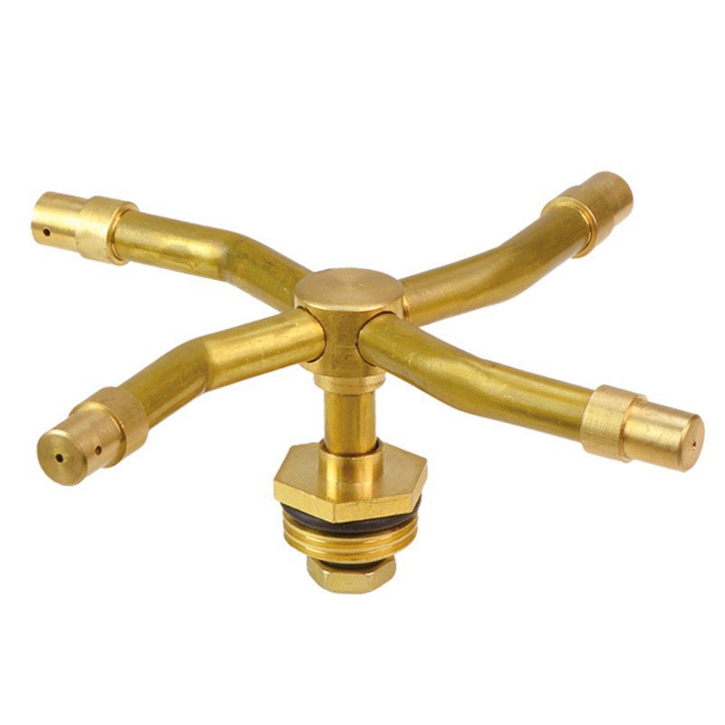 All-copper 360° rotating sprinkler head, three-fork and four-fork rocker arm spray head, automatic irrigation and watering device for agricultural greening, courtyard and garden Specification image