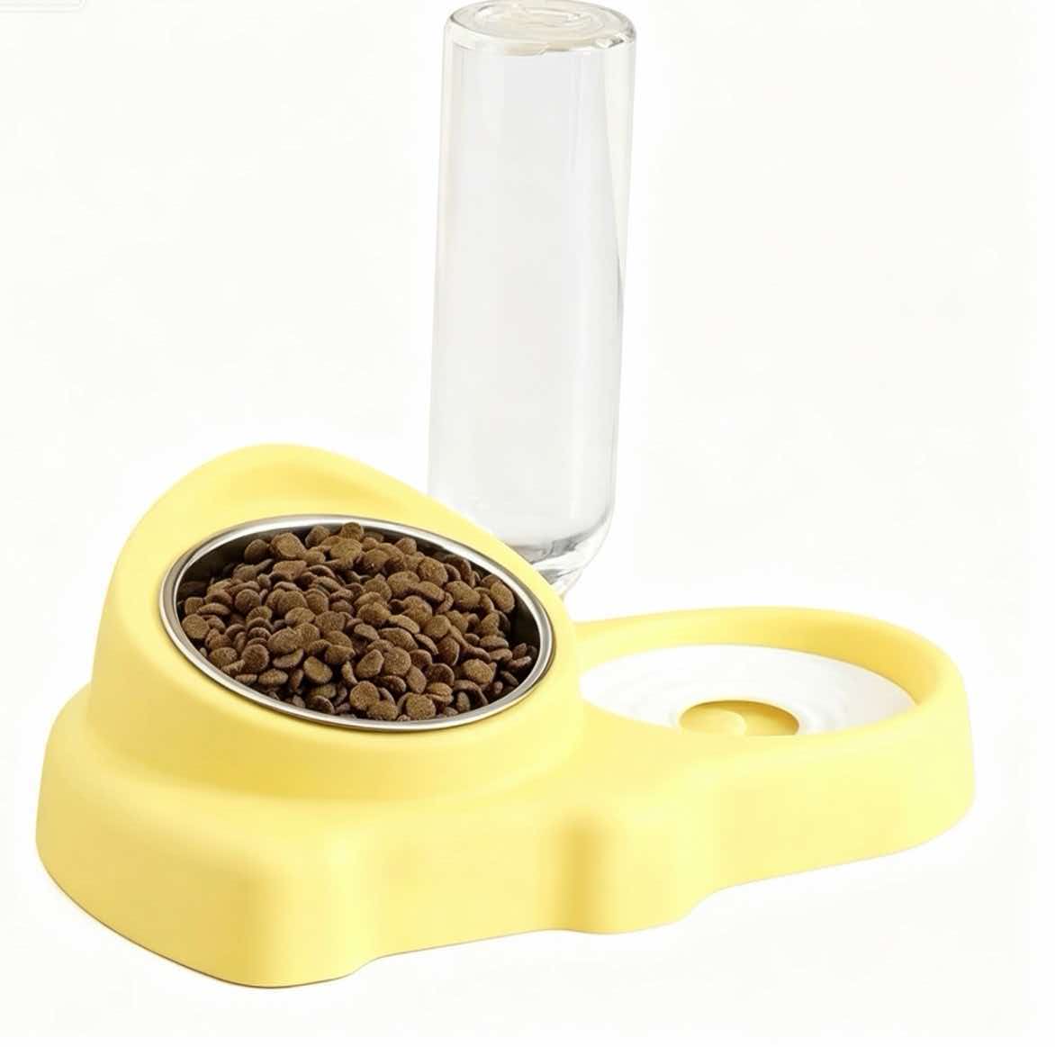 宠物用品/猫粮/宠物喂食器/宠物慢食碗/kitty吸管杯白底实物图