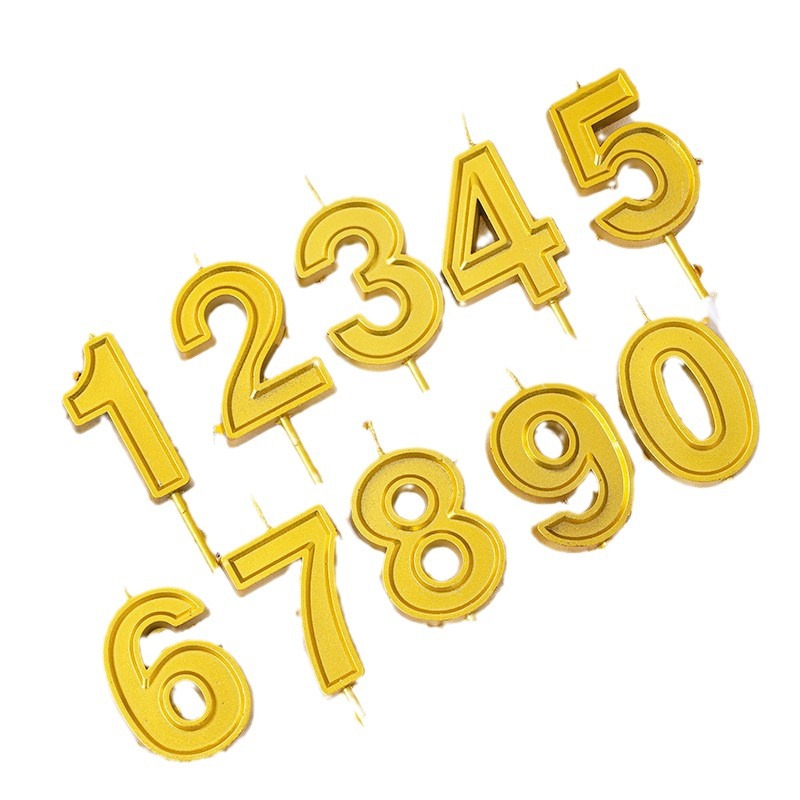 金色数字生日蜡烛 圣诞几何香薰蜡烛生日礼物蜡烛生日蜡烛