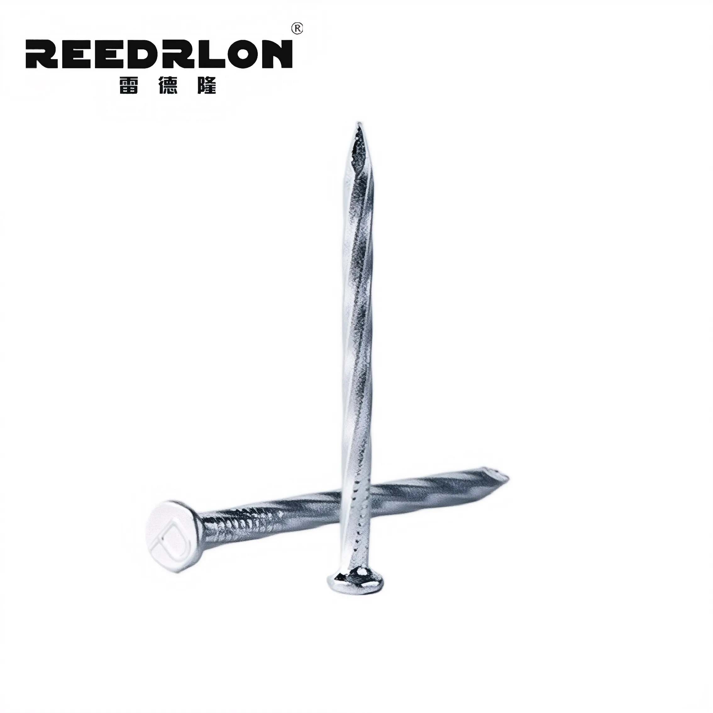 P-shaped silver GALVANIZED TWISTED SHANK NAIL, threaded self-tapping nail, metal fasteners, building hardware accessories Specification image