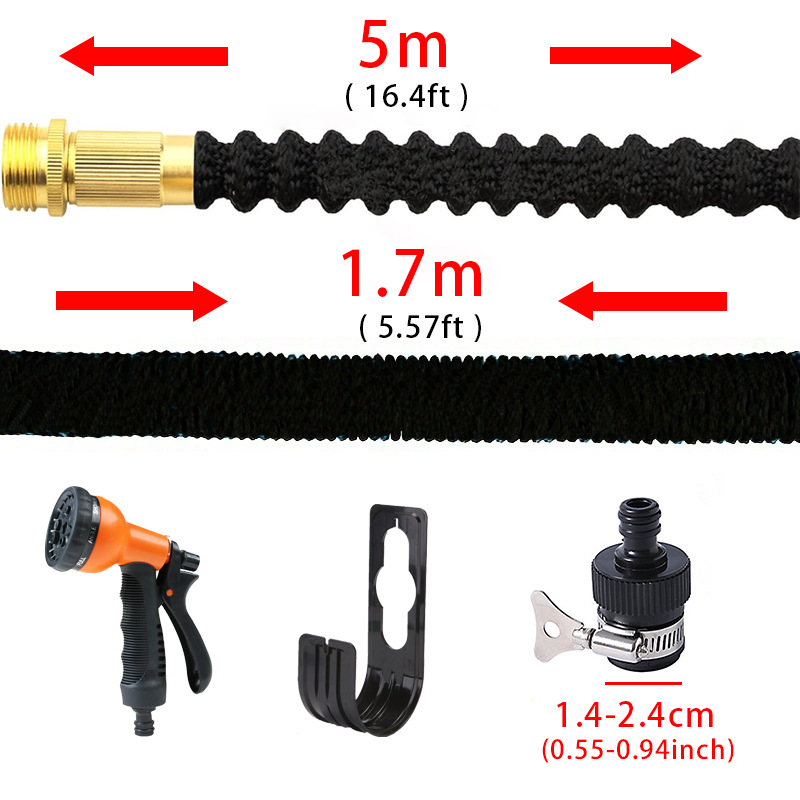 High-pressure telescopic water pipe set, household car wash and flower watering water gun, gardening and garden, stretchable magic hose Item Picture