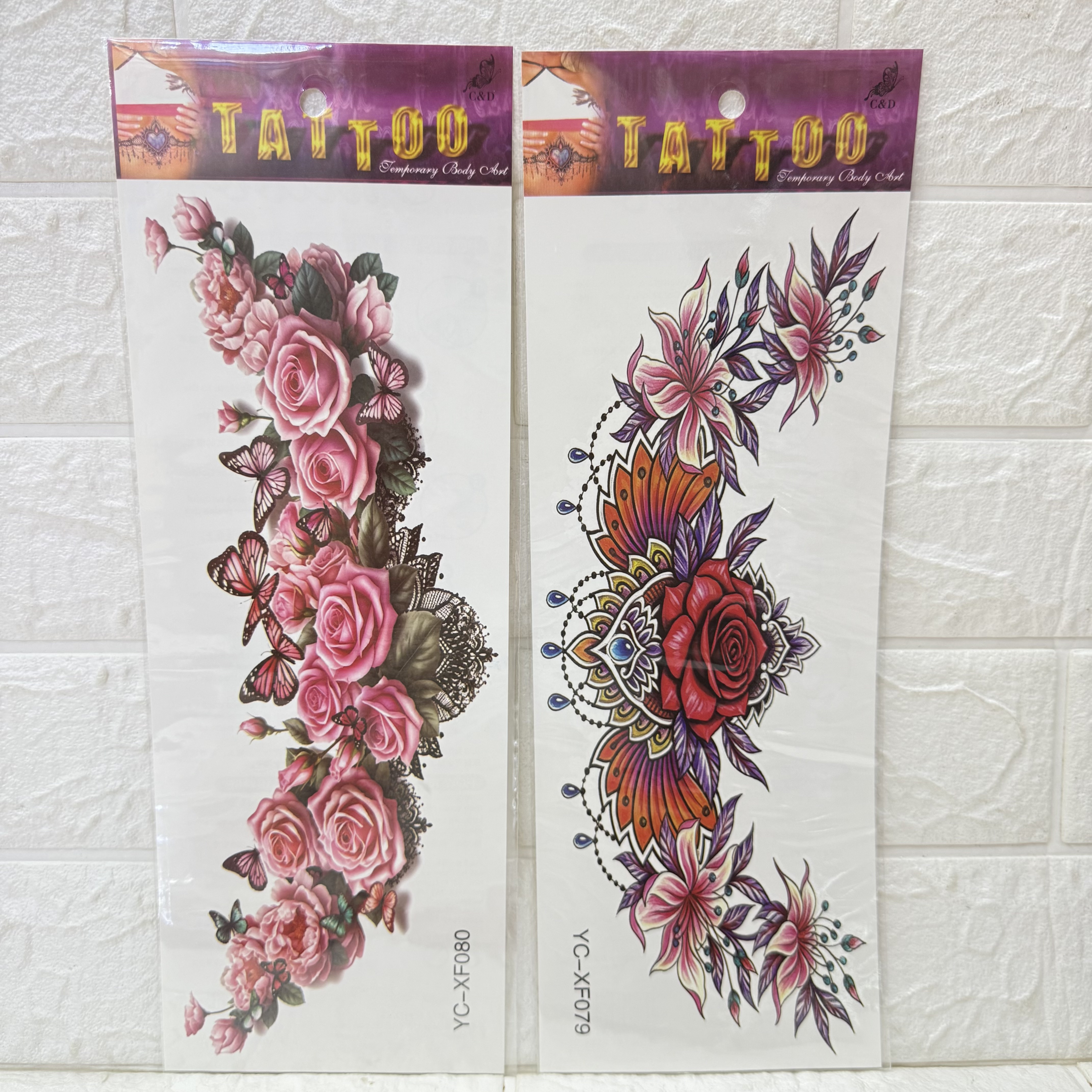 Flower butterfly tattoo stickers, 3D simulation stereoscopic tattoo stickers, sexy waistline, chest tattoo stickers details Picture