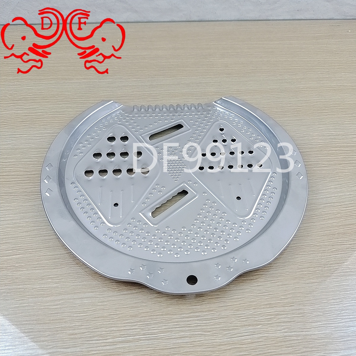 DF99123 stainless steel thickened fine-hole inclined bottom multi-functional draining and rice-washing basin, household portable, no rice leakage DF TRADINGHOUSE Item Picture